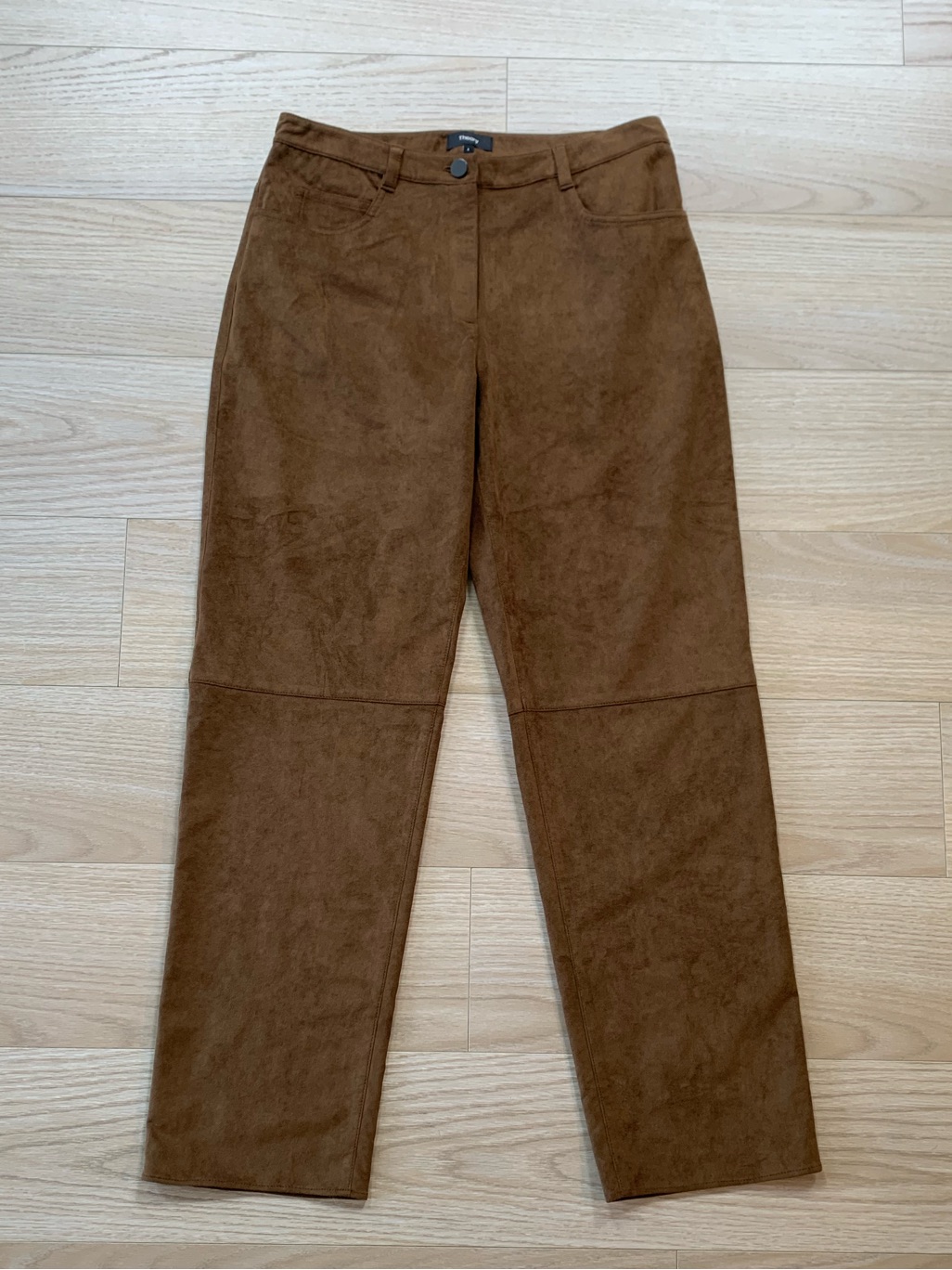 Theory Brown 2.0 Fulton Faux Suede Relaxed Fit Pants Nwt Size 4